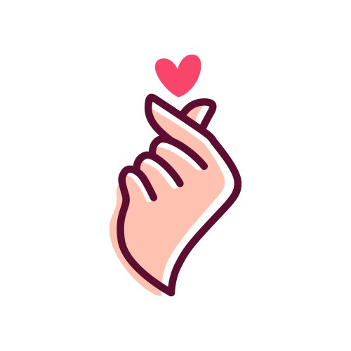 Korean Love Finger Heart Gesture Vector Image