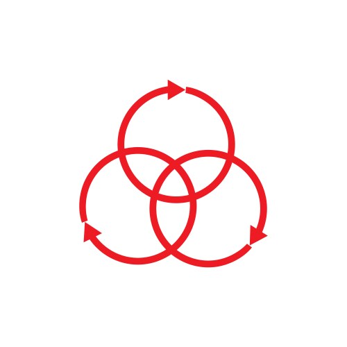 Linked rotation arrows line simple chart vector image