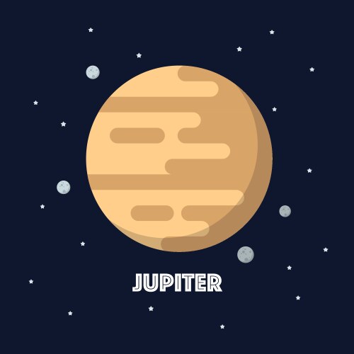 Jupiter on space background vector image