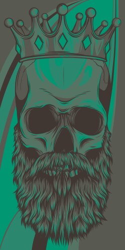 Skull wearing a king crown Royalty Free Vector Image