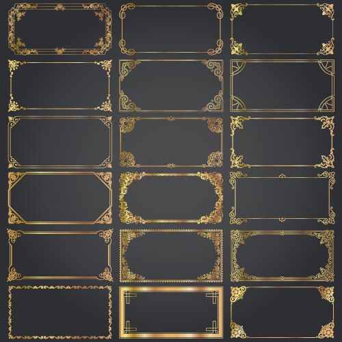 Decorative rectangle frames and borders set Vector Image