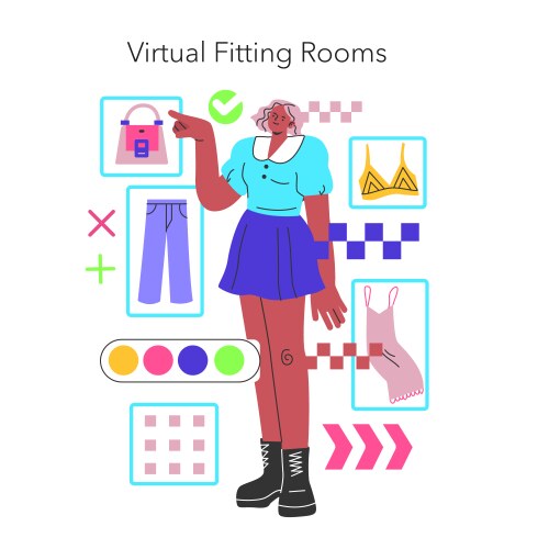 Fashion tech flat Royalty Free Vector Image - VectorStock