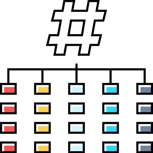 Hashing algorithm color icon vector image