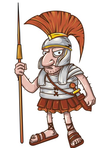 Roman Centurion Cartoon Vector Image