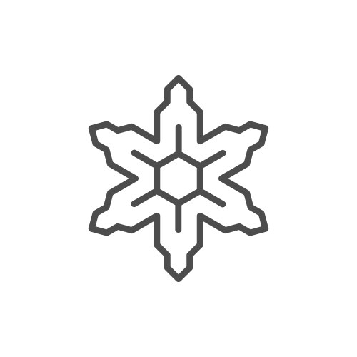 Snowflake icon winter silhouette Royalty Free Vector Image