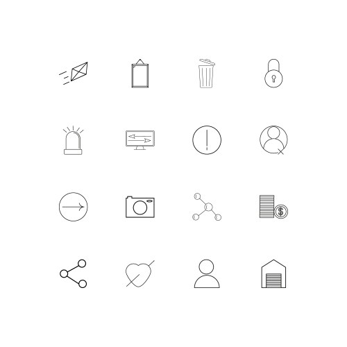 Web and text simple linear icons set outlined vector image