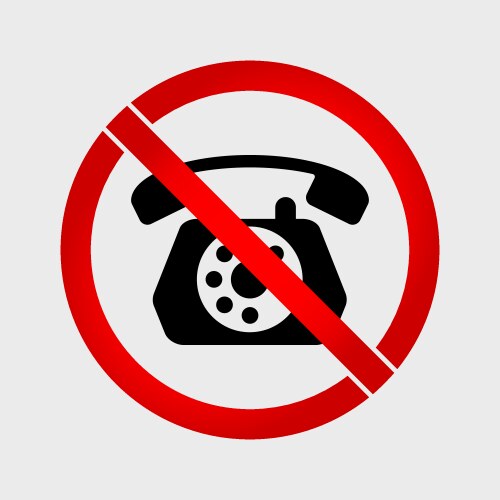 no phone old prohibition sign vector image