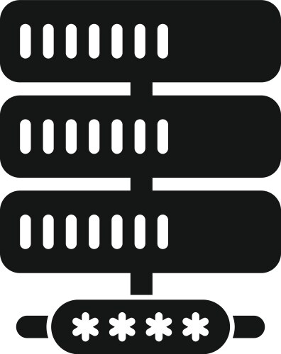 Server icon showing password protected database vector image