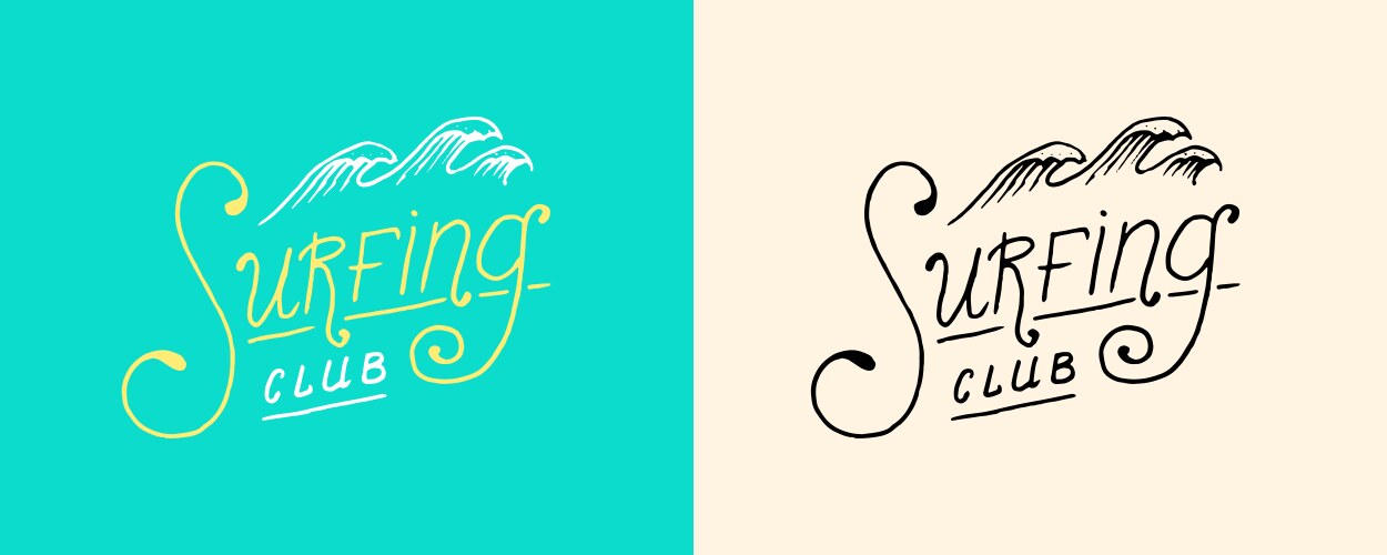 Set of surfing modern calligraphy hand lettering Vector Image