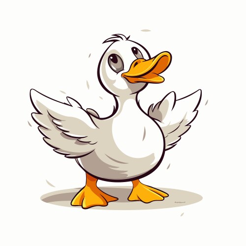 Duck running isolated on white background cartoon Vector Image
