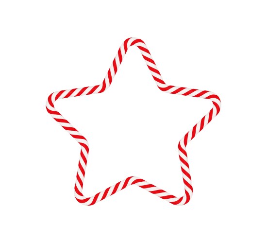 Christmas candy cane star frame with red and white vector image