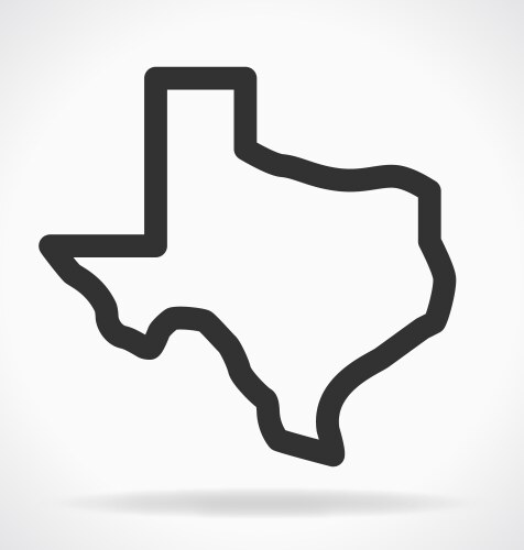 texas tx state map outline simplified vector