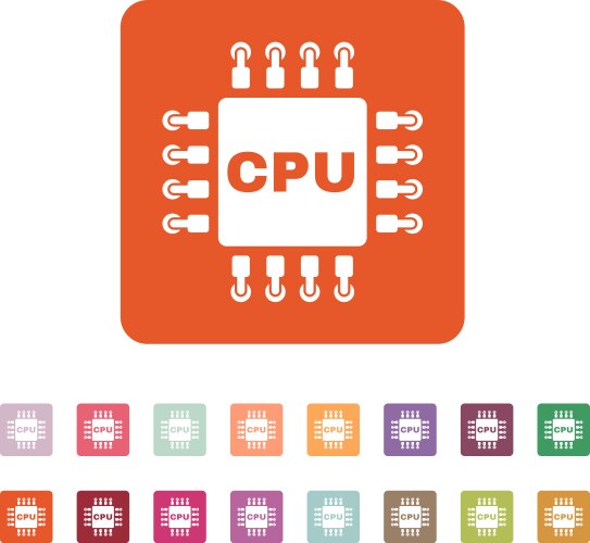 Cpu icon microprocessor and processor symbol vektorbild