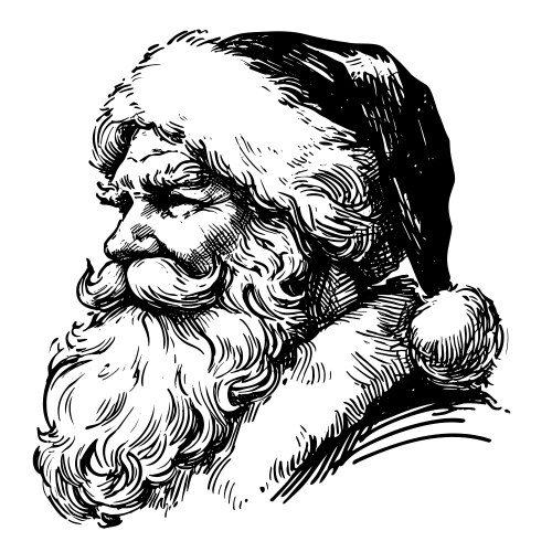 Santa Claus Portrait Sketch Vector Image