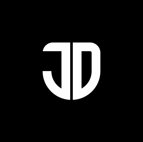 Dj logo monogram with circular shape shield Vector Image