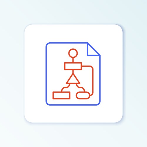 Line tile flowchart for program design or process vector image