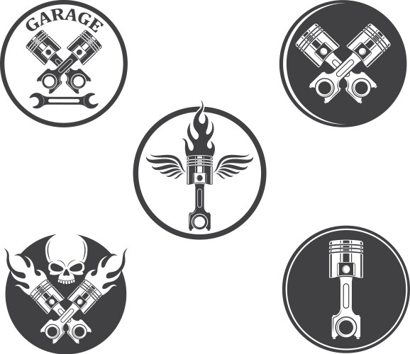 Piston Skull Engine Icon Vector Image