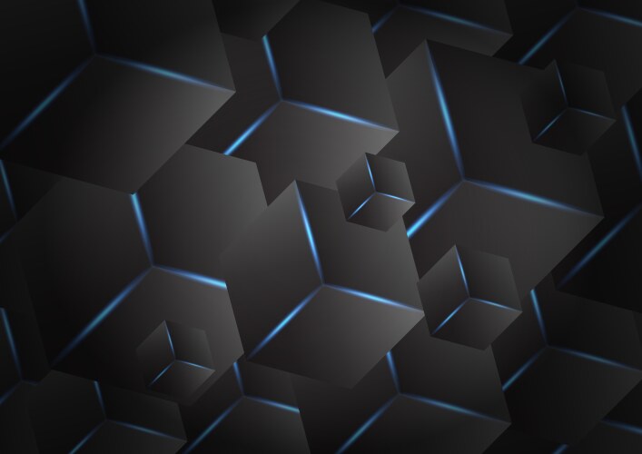 dark background overlap layer with hexagonal 3d vector image