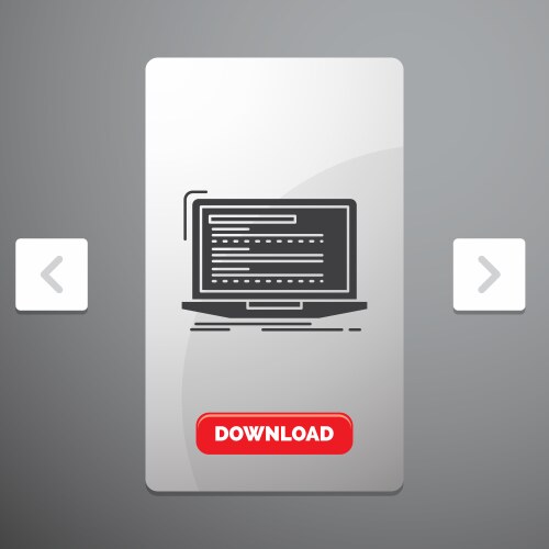 Code coding computer monoblock laptop glyph icon vektorbild