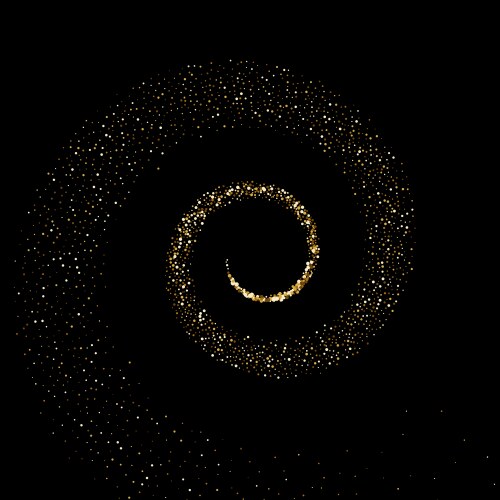 golden glitter spiral particles circle twirl vector image vector image