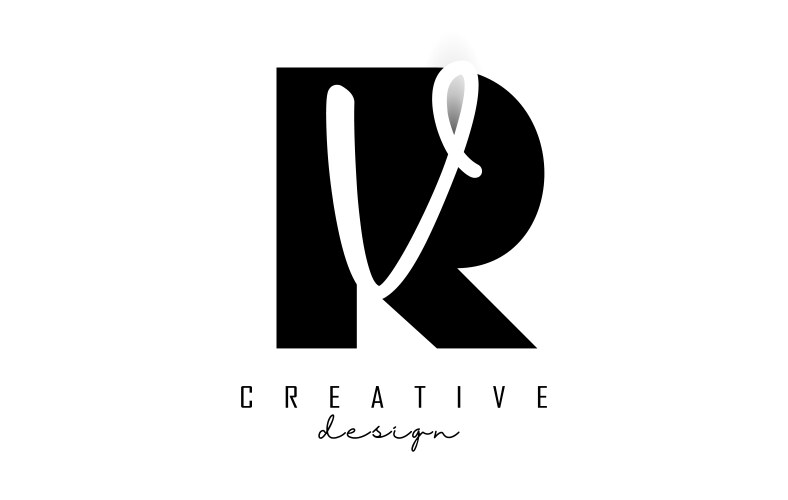 Letters rv logo with a minimalist design Vector Image