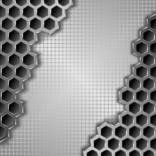 Metal background hexagonal pattern Royalty Free Vector Image
