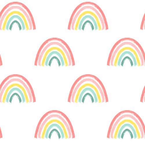 Seamless rainbow pattern on white background Vector Image