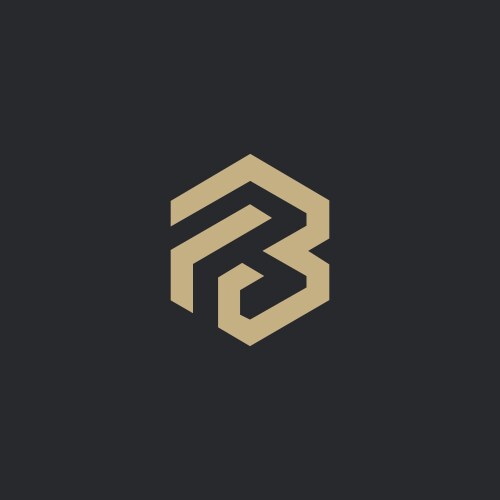 F initial shape gold logo Royalty Free Vector Image