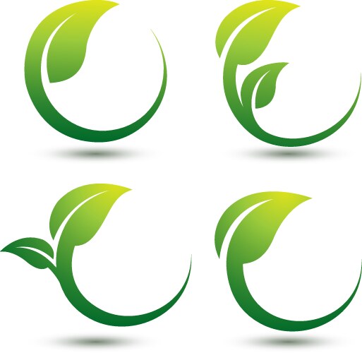 Green leaf logo designs Royalty Free Vector Image