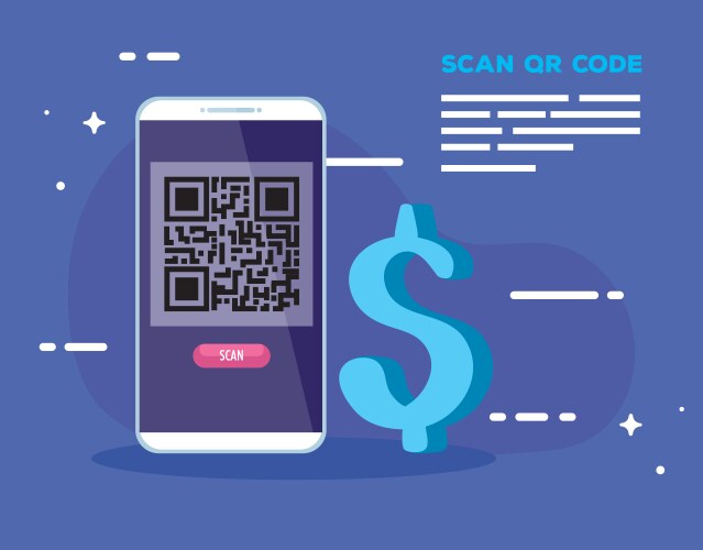 Scan code qr with smartphone vector image