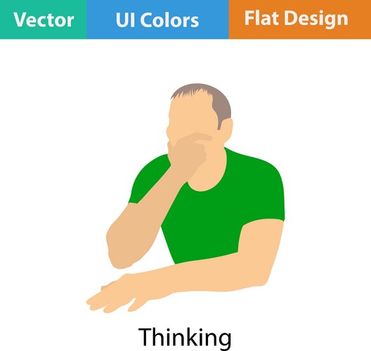 thinking man icon vector