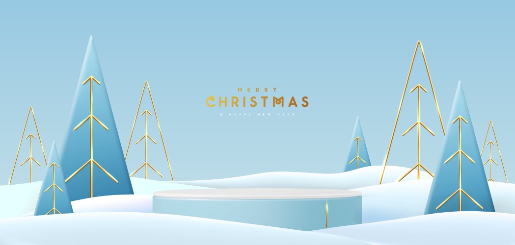 Holiday christmas showcase blue background Vector Image