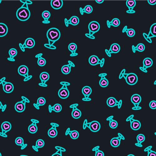 Line map pointer with heart icon isolated seamless vector image