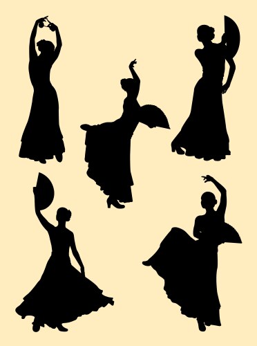 Attractive woman dancing flamenco Vector Image