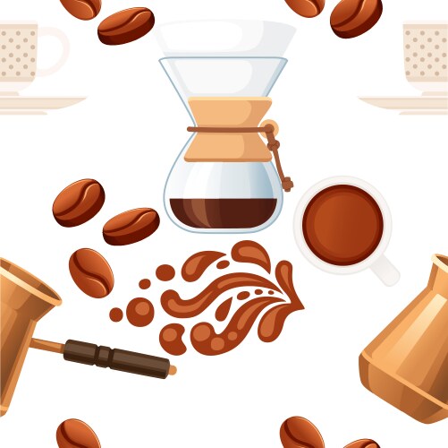 Seamless pattern coffee theme drip brewing – Royalty-Free Vector ...