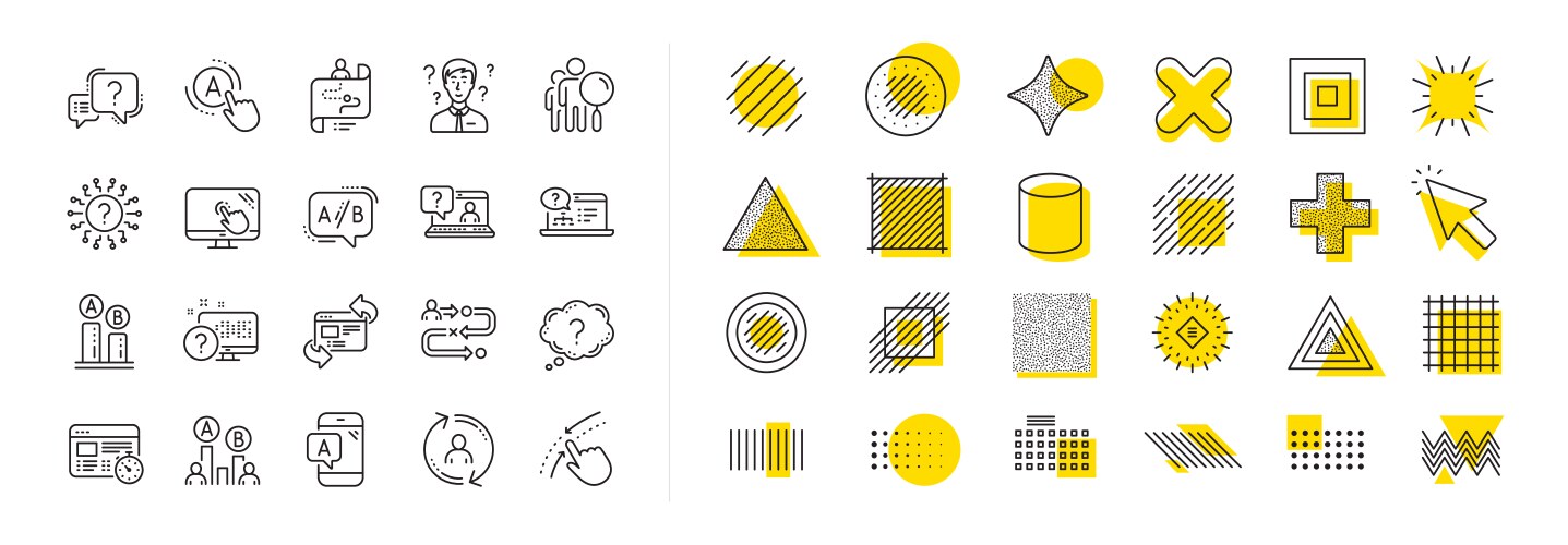 ux line icons set of ab testing journey path map vector