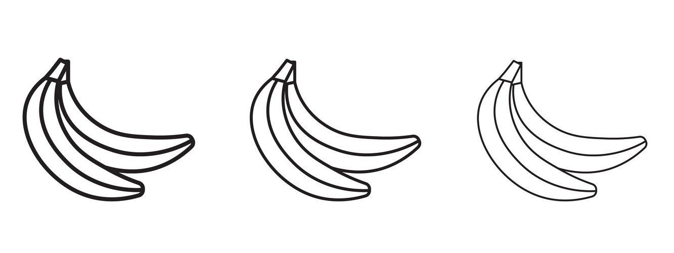 Pixel Perfect Banana Icon Set Vector Image