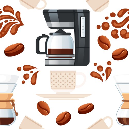 Seamless pattern coffee theme drip brewing – Royalty-Free Vector ...