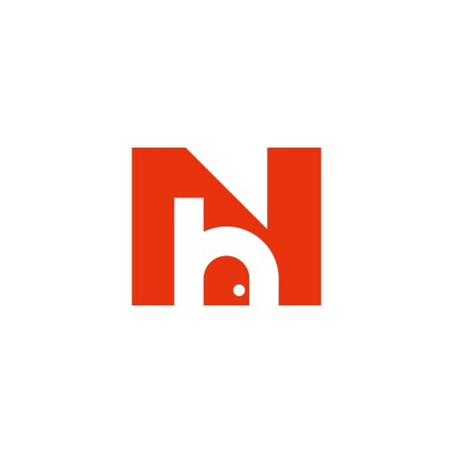 Letter nh home simple abstract font logo Vector Image