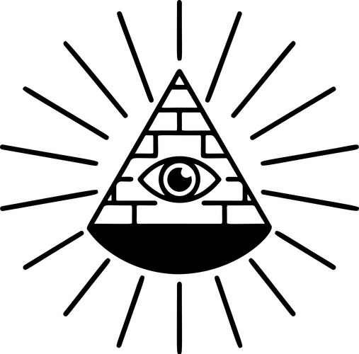 Radiant Pyramid with All-Seeing Eye Vector Image