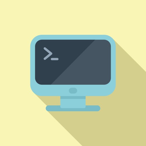 Flat design of a computer monitor vector image