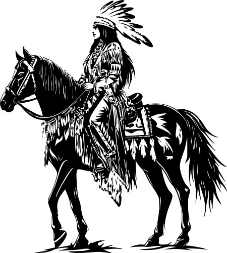 Black and white of a native Vector Image