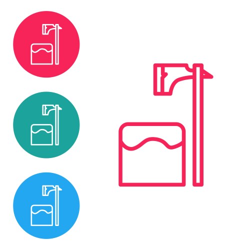 Red line executioner axe in tree block icon vector image