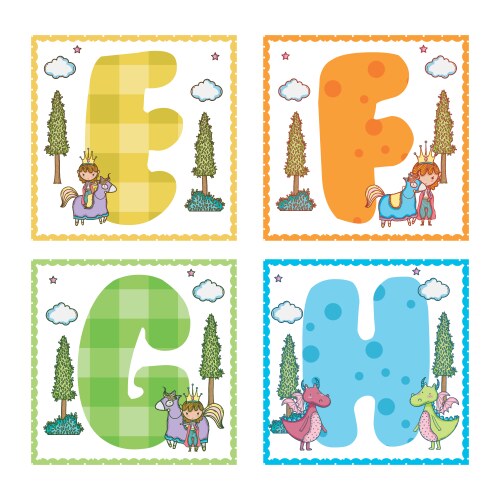 Alphabets letters for kids Vector Image