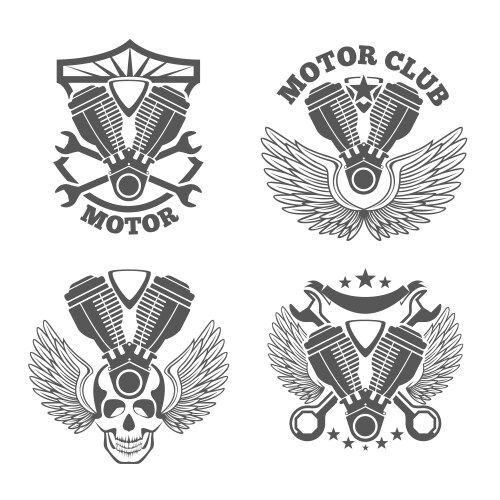 Motorcycle Badges & Labels Vector Image