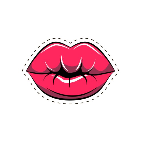 Pink Lips with Kissing Smile Vector Image