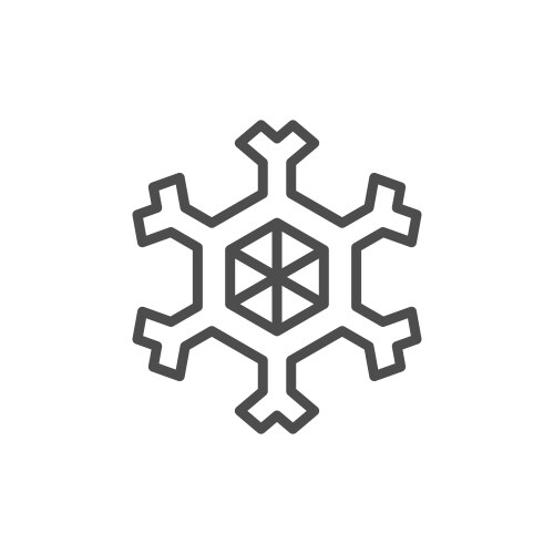 Snowflake with rhombus shapes line style Vector Image