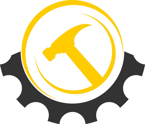 construction gear logo vector image