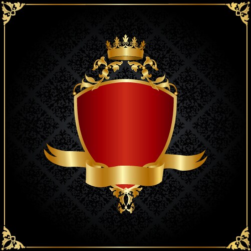 Royal Shield & Crown Background Vector Image