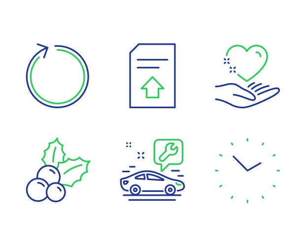 Upload file loop and car service icons set vector image